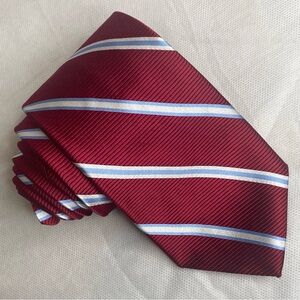 Brooks Brothers Repp Silk Tie Textured Collegiate Stripes Red Thick Prep Necktie